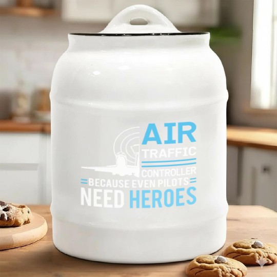 Air Traffic Controller Aircraft Flight Service Ceramic Cookie Jars
