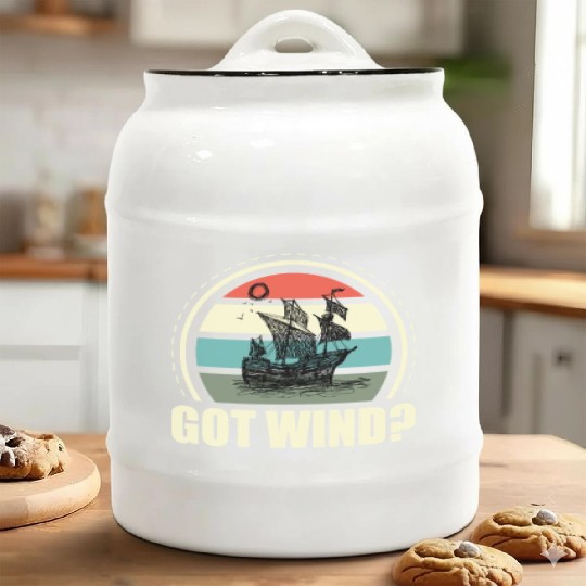 Got Wind Ocean Boating Nautical Sailing Sailor Ceramic Cookie Jars