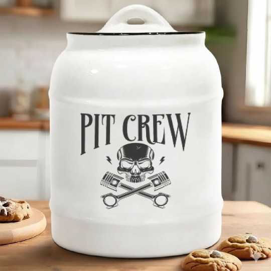 Drag Racing Race Car Pit Crew Ceramic Cookie Jars