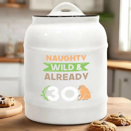 Gift 30 years birthday women Ape Monkey Ceramic Cookie Jars