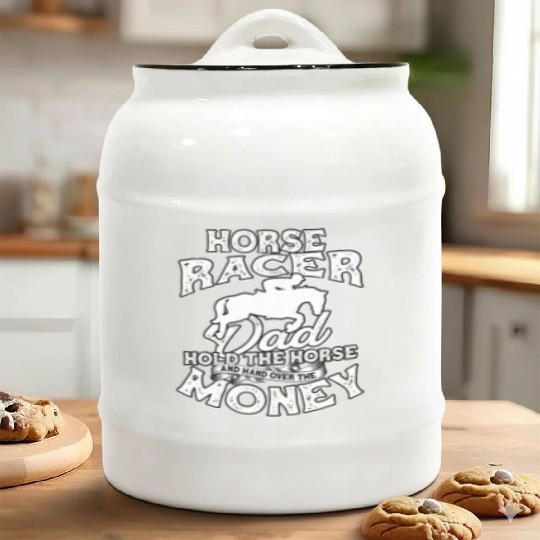 Horse Racing Dad Equestrian Horseback Horse Racer Ceramic Cookie Jars