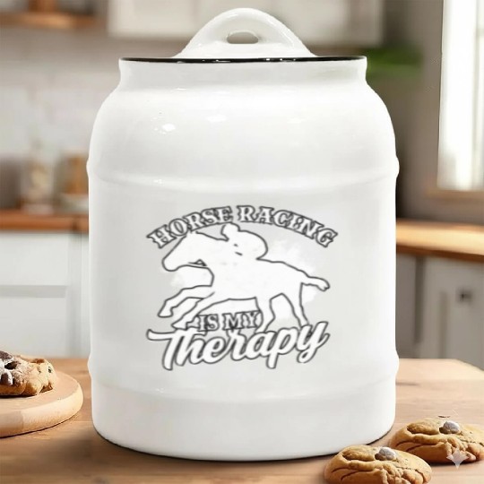 Horse Racing Equestrian Horseback Horse Racer Ceramic Cookie Jars