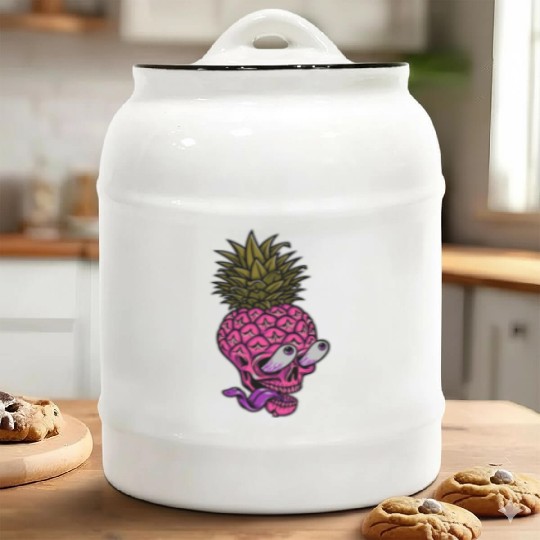 Skeleton pineapple psychedelic Ceramic Cookie Jars