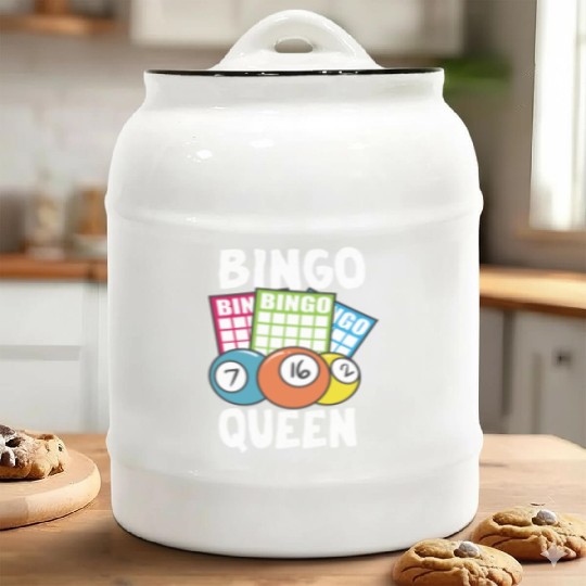 Bingo Queen Ceramic Cookie Jars