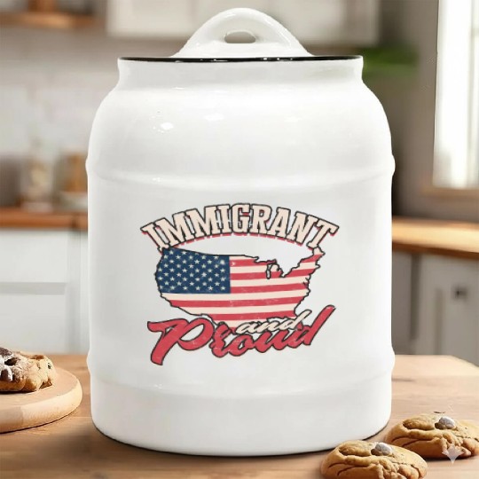 US Immigrant Indigenous USA Immigrants america Ceramic Cookie Jars