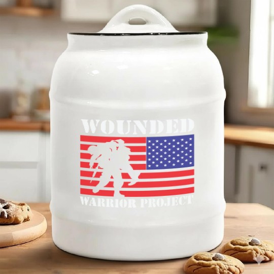 Wounded Warrior Project Us Flag Ceramic Cookie Jars