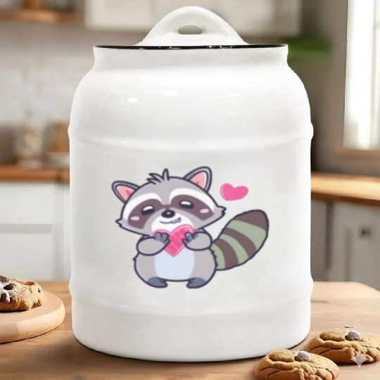 Raccoon Lover Valentine's Day, Anniversary Ceramic Cookie Jars