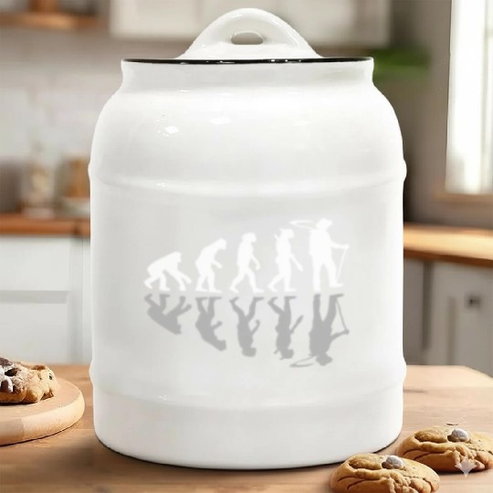 Human Evolution Farmer Farming Farm Lover Ceramic Cookie Jars