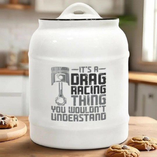 Drag Racing Race Car Vintage It's Ceramic Cookie Jars
