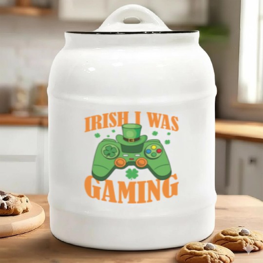 Luckiest St Patrick's Day ever Irish Outfits Gamer Ceramic Cookie Jars