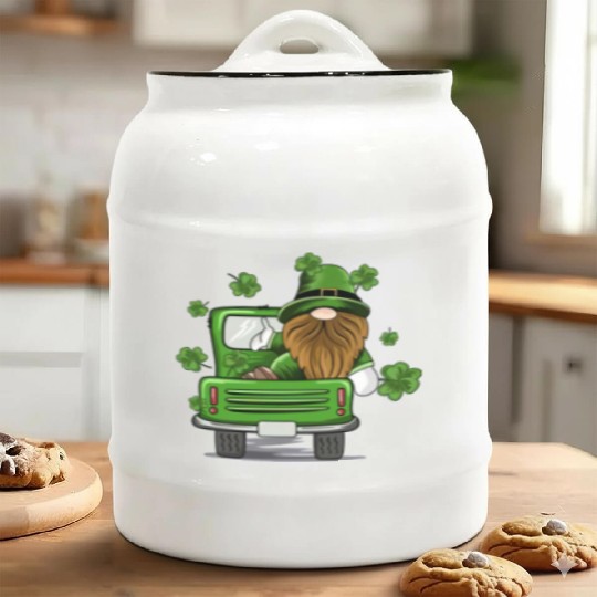 Principal Crew Gnomies Truck St Patrick Teacher Ceramic Cookie Jars