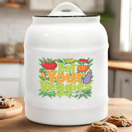 Eat Your Veggies Ceramic Cookie Jars