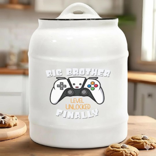 Big Brother Finally Big Bro Gamer Promoted Son Ceramic Cookie Jars