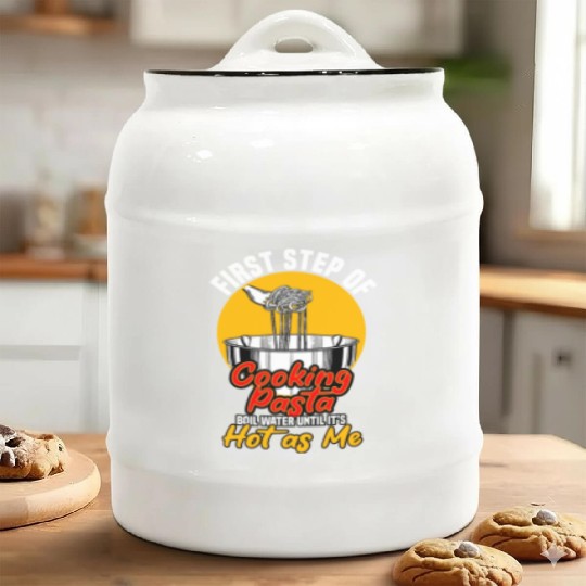 First Step Of Cooking Pasta Ceramic Cookie Jars