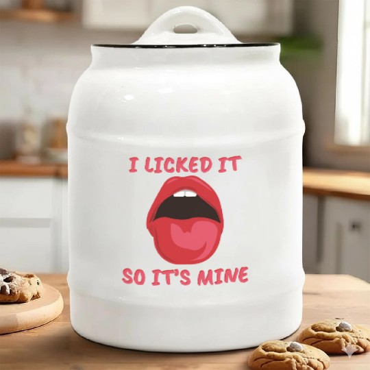 I Licked It So It's Mine Funny Lesbian Pride Month Ceramic Cookie Jars
