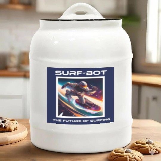 Robot Silver Surfer Ceramic Cookie Jars