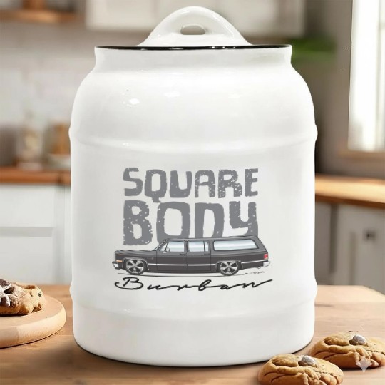 SQUARE Charcoal Ceramic Cookie Jars