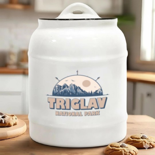 Triglav national Park Vintage Mountain Hiking Ceramic Cookie Jars