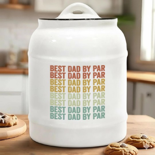 Best Dad By Par Golf Player Golfer Dad Fathers Day Ceramic Cookie Jars