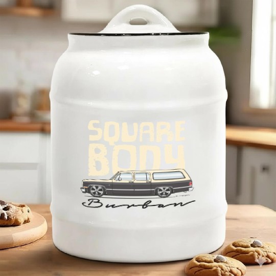 square body Santa Fe Tan Ceramic Cookie Jars
