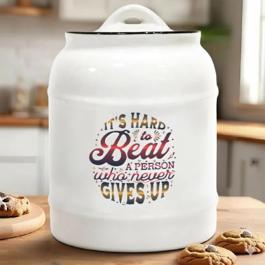 HARD TO BEAT WHO NEVER GIVE UP Ceramic Cookie Jars
