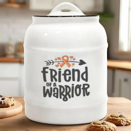 Friend Of A Warrior Lymphoma Leukemia Cancer Ceramic Cookie Jars
