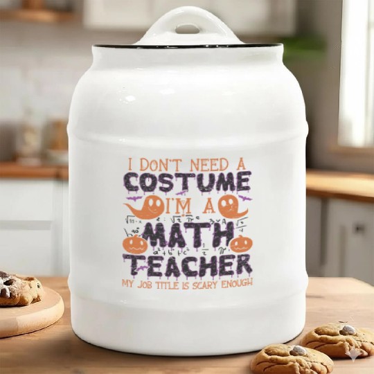 Math Teachers Love Brains - Halloween Costume Math Ceramic Cookie Jars