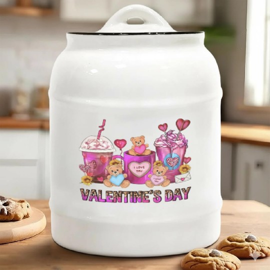Valentines Day Coffee Cups Ceramic Cookie Jars Valentines Day