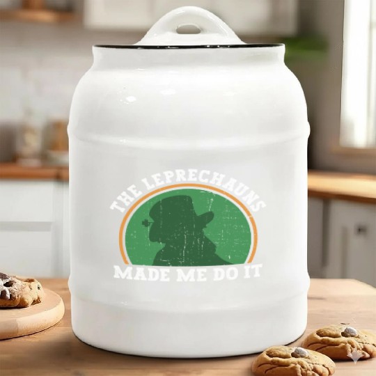 The Leprechauns Made Me Do It - St Patricks Day Ceramic Cookie Jars