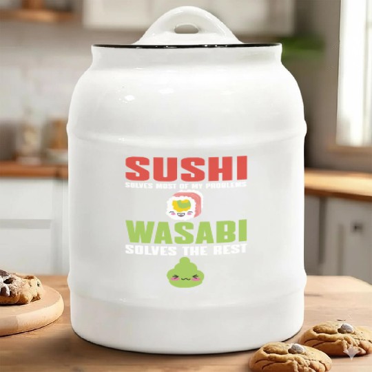 Sushi And Wasabi Ceramic Cookie Jars