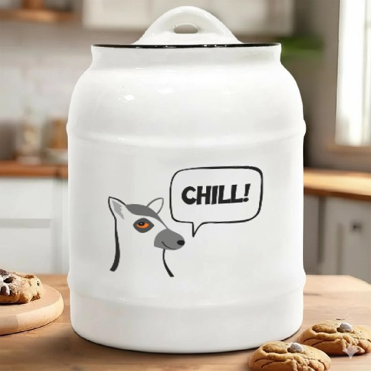 Chill Ceramic Cookie Jars - ring-tailed lemur - monkey