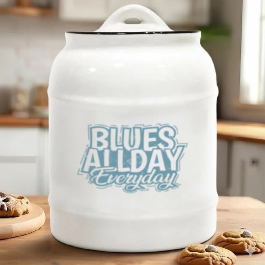 Blues all Day Everyday Music Trumpet Ceramic Cookie Jars