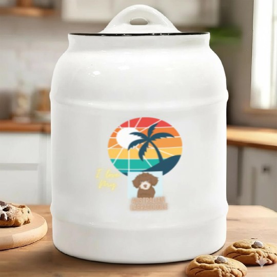 I Love My Australian Labradoodle Ceramic Cookie Jars