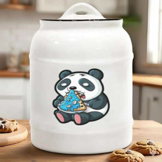 Sweet Panda: Eat Biscuits with Cream Ceramic Cookie Jars