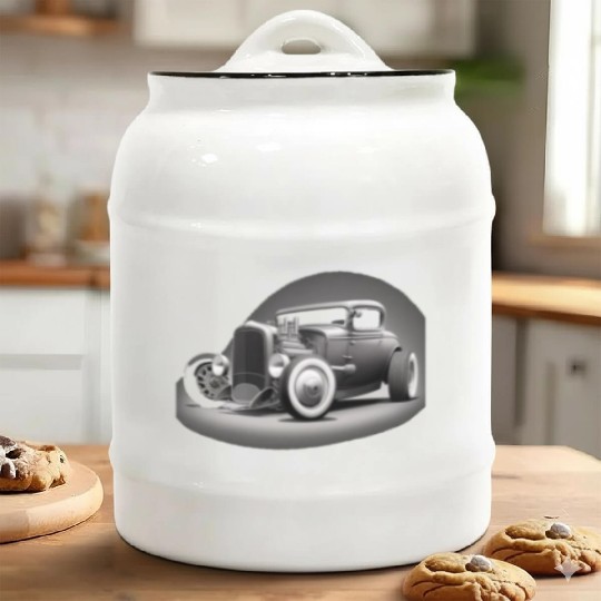 Street Rod Aesthetic Style Vintage Car Hot Rod Ceramic Cookie Jars