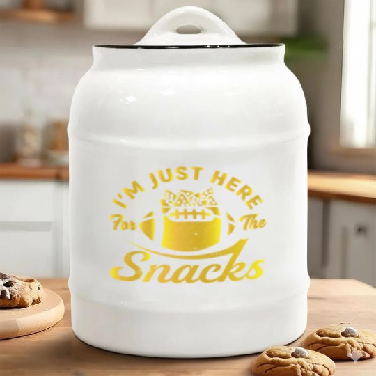 I'm Just Here For The Snacks Funny Fantasy Footbal Ceramic Cookie Jars