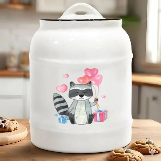 Raccoon Valentine Gift Raccoon Owner Trash Panda Ceramic Cookie Jars