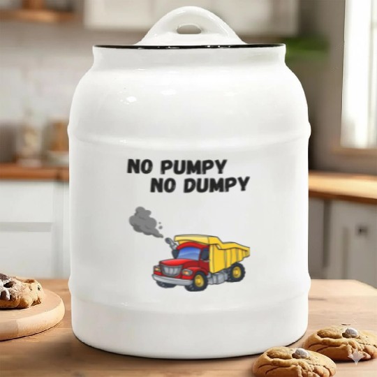 Dump Truck Pump Cover Ceramic Cookie Jars
