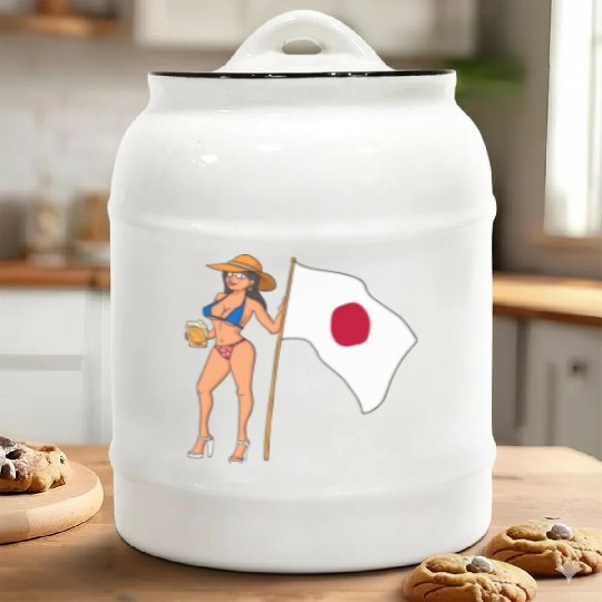 Hot Fan Girl Japan Ceramic Cookie Jars