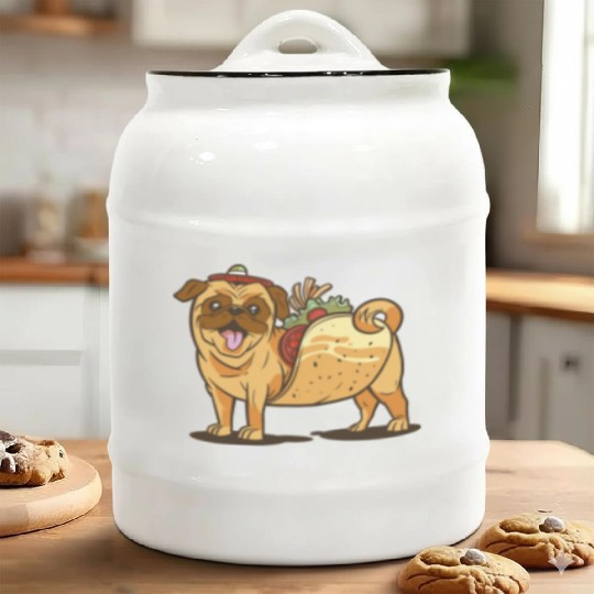 Mexican pug Ceramic Cookie Jars