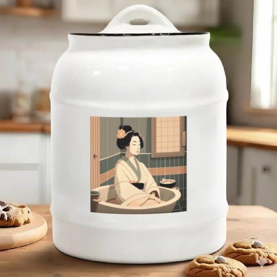 Japanese Culture Lover Japanese Style Spa In Ceramic Cookie Jars