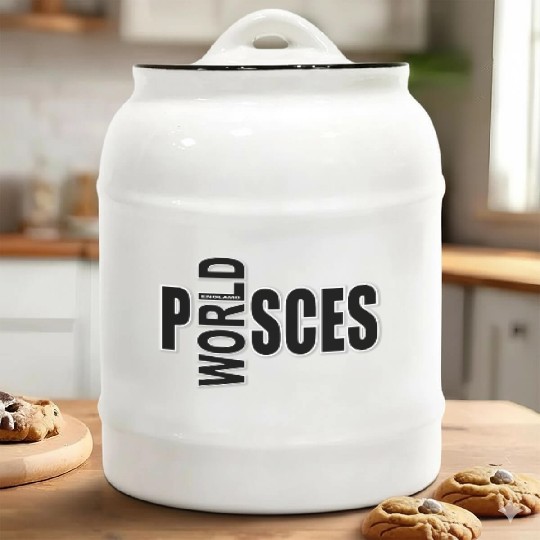 pisces WORLD bw Ceramic Cookie Jars