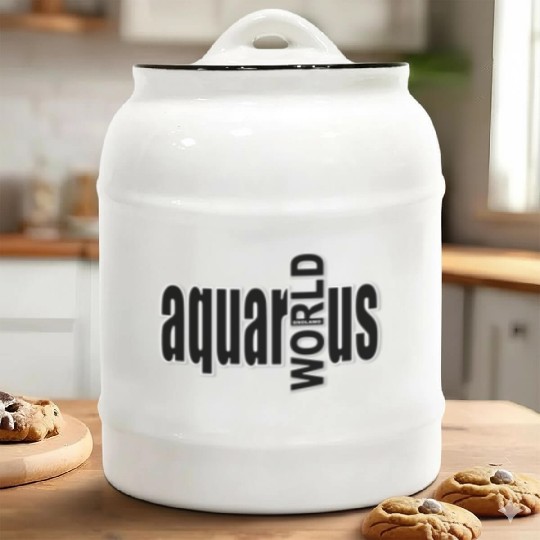 Aquarius WORLD bw Ceramic Cookie Jars