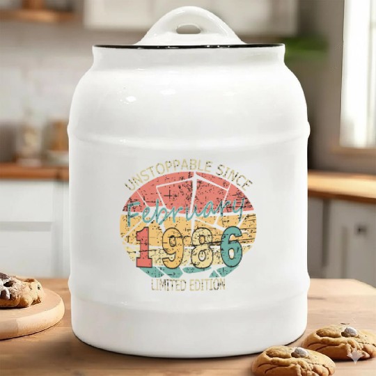 1986 Born Vintage Rose Gift Ceramic Cookie Jars