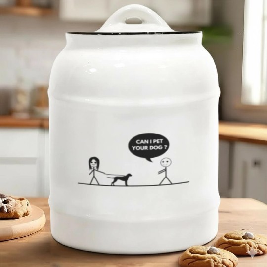 CAN I PET YOUR DOG Ceramic Cookie Jars