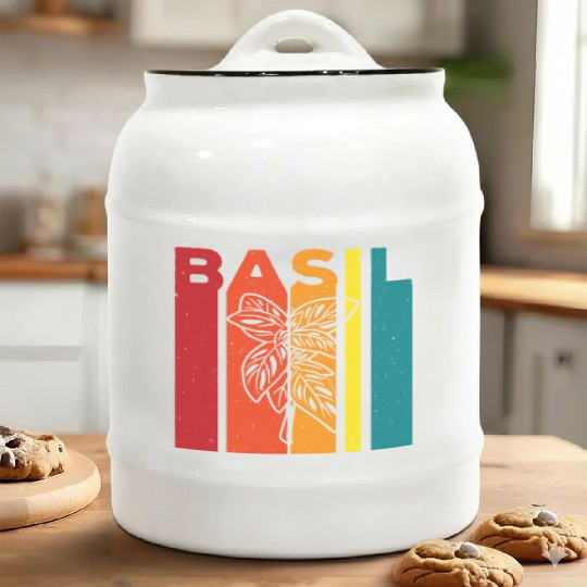 Basil Design Herb Lover Ceramic Cookie Jars