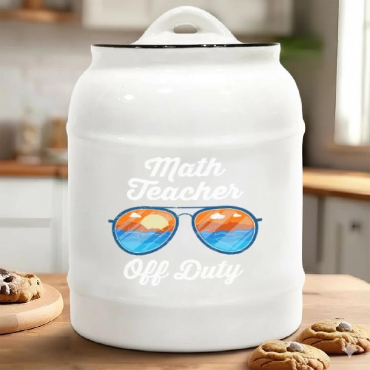 Mathematics Teacher off duty vacation Math teacher Ceramic Cookie Jars