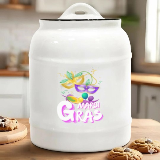 Happy Mardi Gras 2023 Funny Mardi Gras Ceramic Cookie Jars