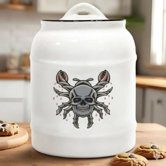 Skull Insect Ceramic Cookie Jars