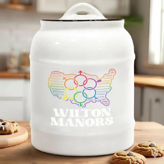 Wilton Manors Pride Flag Pride Month LGBTQ Flag Ceramic Cookie Jars